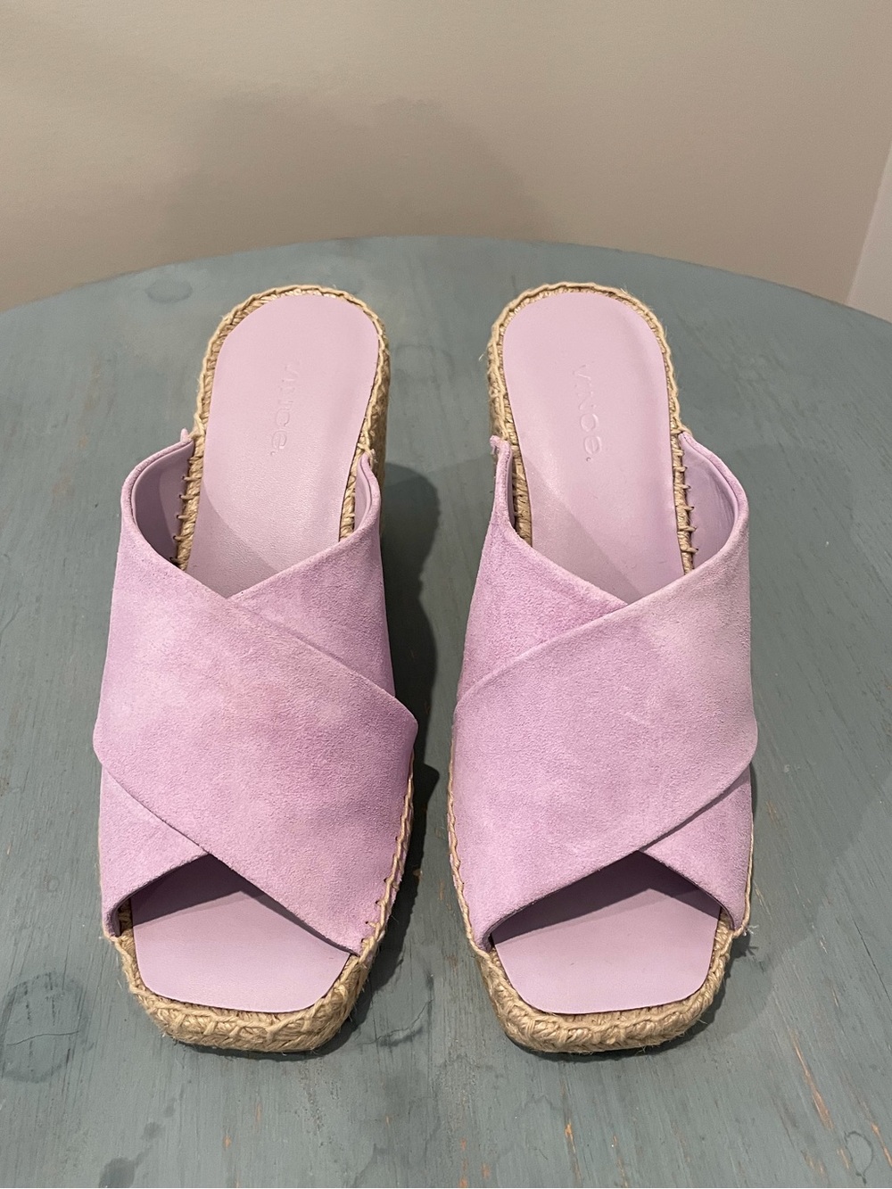 Vince Lavender Crisscross Espadrille Mule